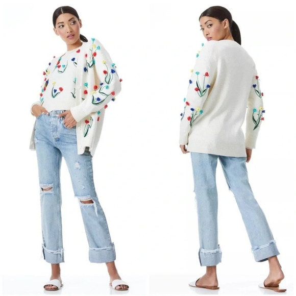 Alice + Olivia Bradford Floral Embroidered Cardigan - Picture 1 of 11